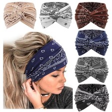 Extra Wide Headbands for Women Large Turban Headband Non Slip Boho Elastic Ha.