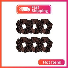 6 Pcs Satin Silk Scrunchies and Hair Ties - Soft Hair Bands, Bows, Ropes, Ponyta