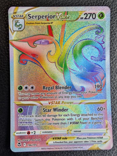 Serperior VSTAR - 196/195 Silver Tempest (Pokemon) Secret Rainbow Rare
