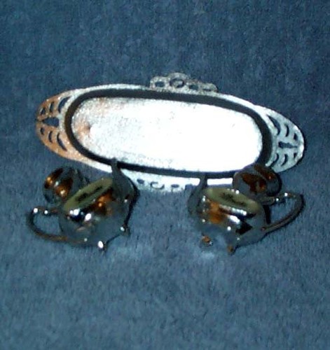 Vintage Shiny Teapot Salt & Pepper Shakers & Tray, Illinois State, Japan - Picture 6 of 6