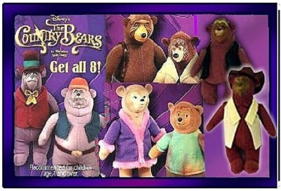 2001 - 2002 DISNEY'S COUNTRY BEARS PLUSH MCDONALDS HAPPY MEAL TOYS - U - PICK