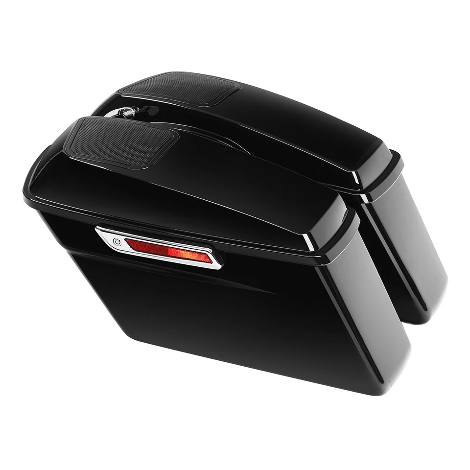 Alforjas rígidas 6x9" altavoces tapas soporte apto para Harley Softail Fatboy 84-2017 Foto 2 de 4