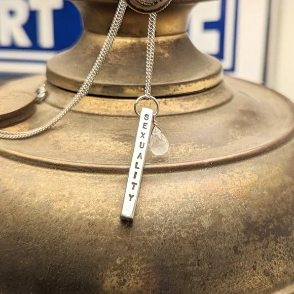 Sterling Silver & Quartz Rectangular Bar Inspirat… - image 2