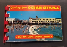 Vintage Ocean City New Jersey Postcard Picture Book-MIni Color photo views