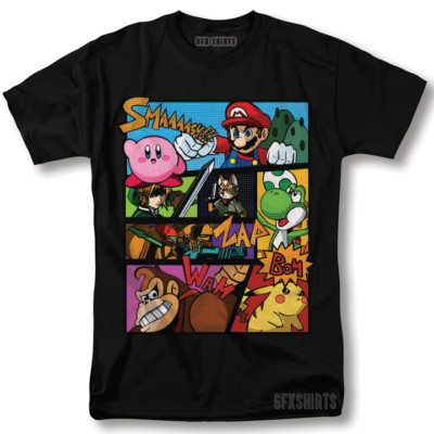 Retro Game Super Smash Bros Classic Games Shirt Retro Vtg Graphic Design T-shirt
