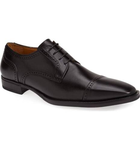 John W. Nordstrom Fabriano Cap Toe Derby Black Leather Shoe Size 10.5 M $225