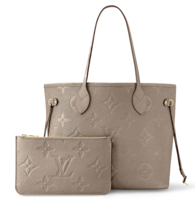 Louis Vuitton Neverfull Tote MM Dune Empreinte Leather Monogra