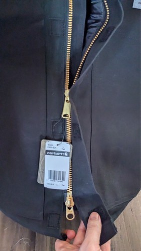 Abrigo forrado con edredón de lona de pato Carhartt C003-BLK para hombre chaqueta grande alta - Imagen 3 de 12