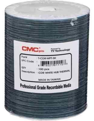 CMC TAIYO YUDEN TY CD-R,WHITE THERMO EVEREST PRINT,52X, T-CDR-WPT-SK, 600 PCS