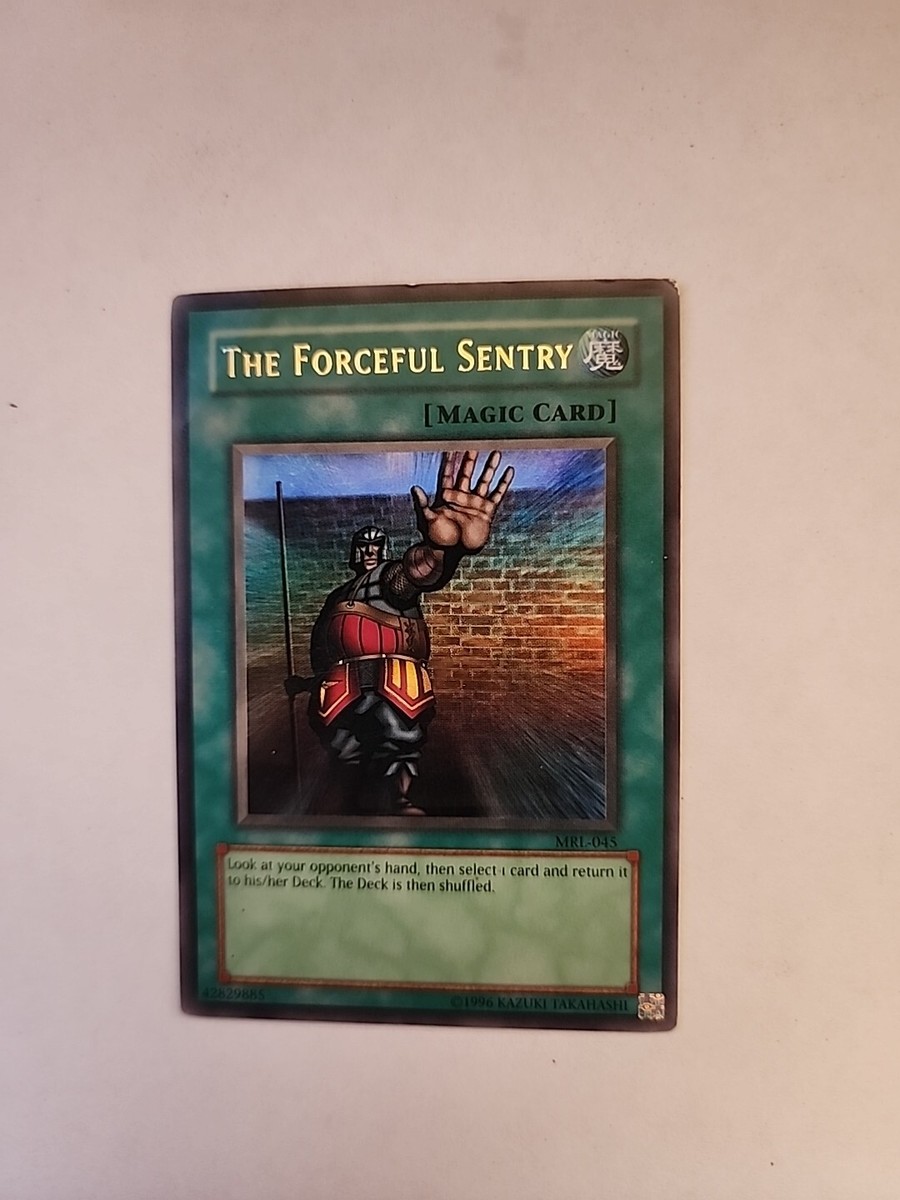 Yugioh The Forceful Sentry MRL-045 Ultra Rare Original Print HP crease