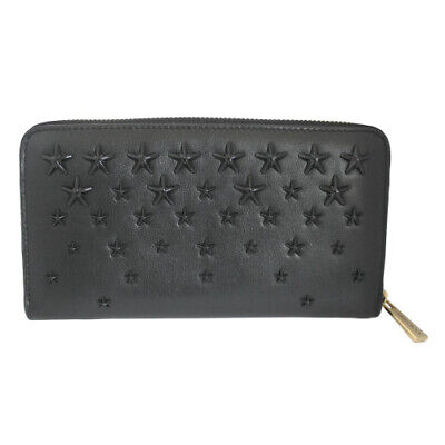 Jimmy Choo PIPPA studded long wallet Black Leather EX cond Jimmy Choo PIPPA studded long wallet Black Leather EX cond