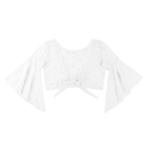 Women See Through Bolero Cape Bridal Lace Shawls Tie Front Shiny Wraps Clubwear - Foto 46 di 124