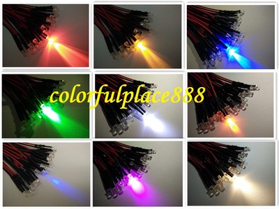 5mm LED 12V 24V 20cm Pre-cablato Rotondo LED Lampada A Diodi Decorazione Diodi Emettori Di Luce Rosso Verde Blu Bianco O Con Supporto In Plastica - Foto 6