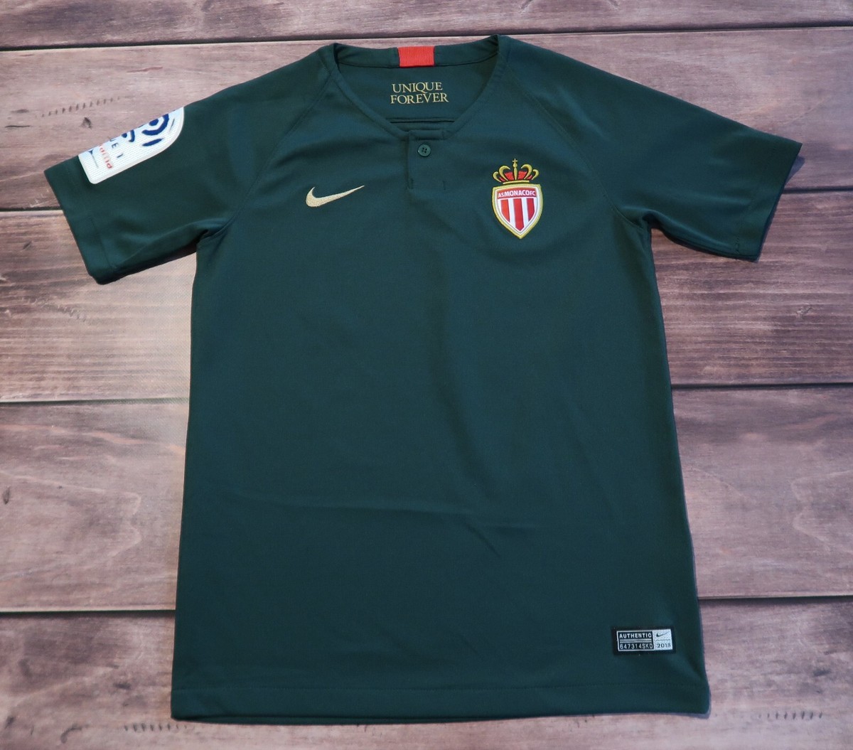 ✅Nike Football Shirt AS Monaco Away Soccer jersey 2018 2019, Boy`s Size M