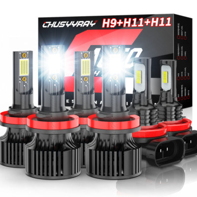 H9+H11+H11 LED Headlight+Fog light bulbs kit for Ford Transit Connect 2014-2017