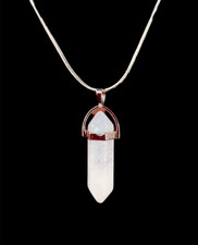 Natural Quartz Chakra Crystal Healing Point Cut Gemstone Pendant Reiki Necklace