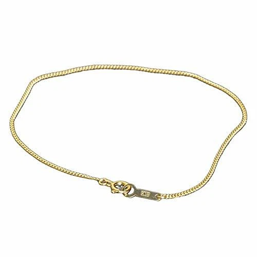 K18 2-Flat Kihei chain Bracelet 1.0mm/15cm nw-k18yg130sdc2-15 Japan made
