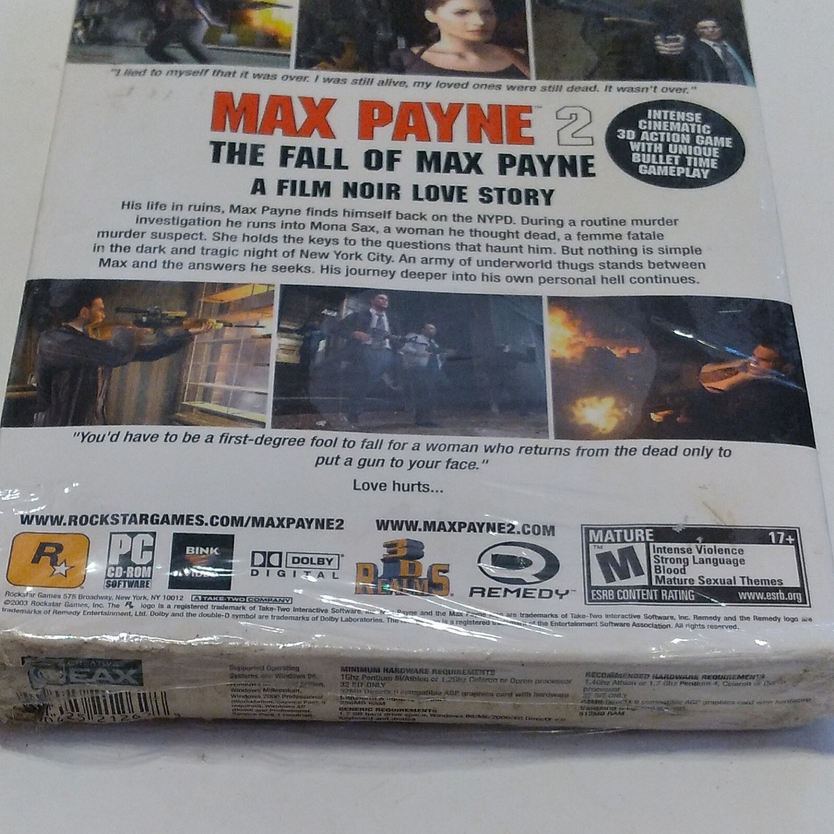 Max Payne 2 The Fall Of Max Payne PC cd rom windows factory sealed