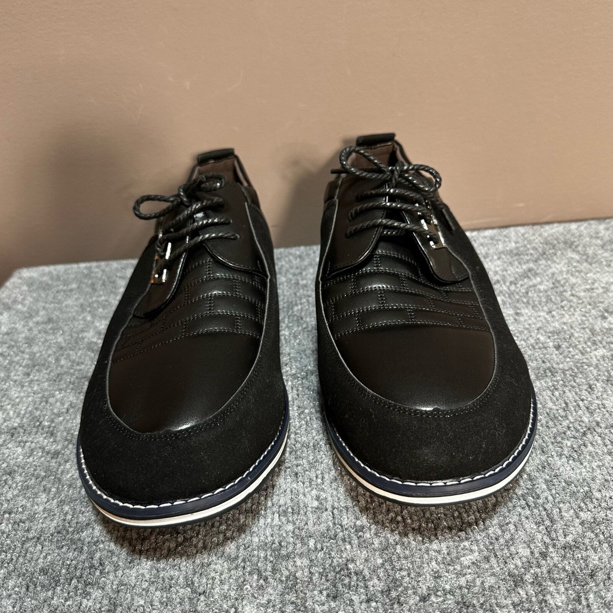 Chaussures Oxford Derby Orthopédiques Gatsby - Taille 13 USA Largeur AA - Cuir Noir Neuf