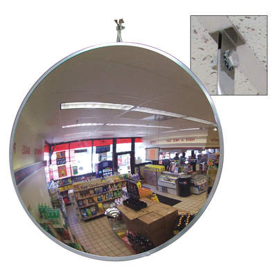 18'' ACRYLIC INDOOR CONVEX MIRROR WITH T-BAR CLIP FOR DROPPED CEILING VIEWING 18'