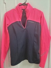 Brooks Running Jacket Equilibrium Womens small Pullover 1/4 Zip Jacket Pink Navy