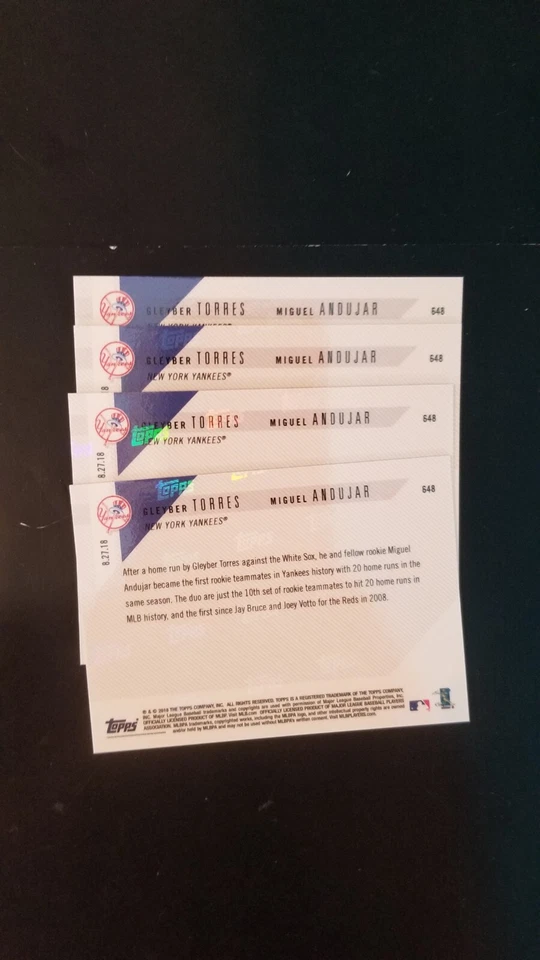 2018 Topps Now Miguel Andujar Gleyber Torres - Image 4 of 4