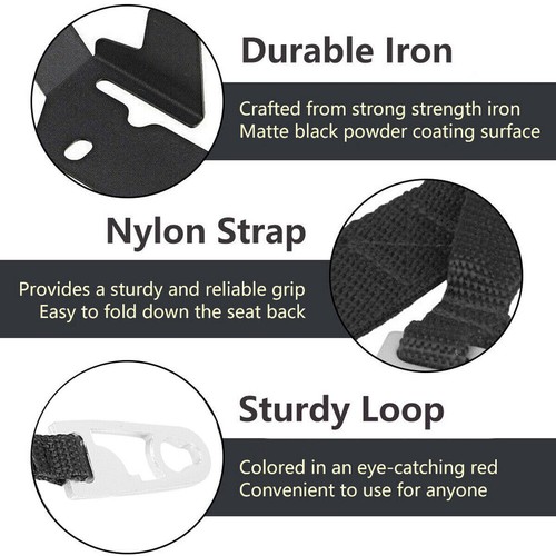 For Ford F-150 F-250 F-350 Rear Seat Quick Latch Release Kit Black Strap - Picture 3 of 10
