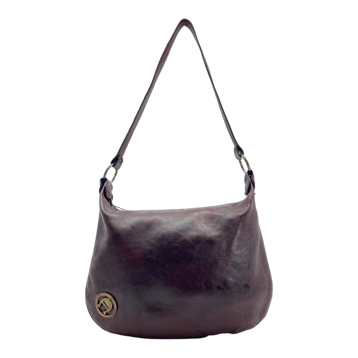 Vintage 70s ETIENNE AIGNER Large Handmade Leather Shoulder  display picture 2