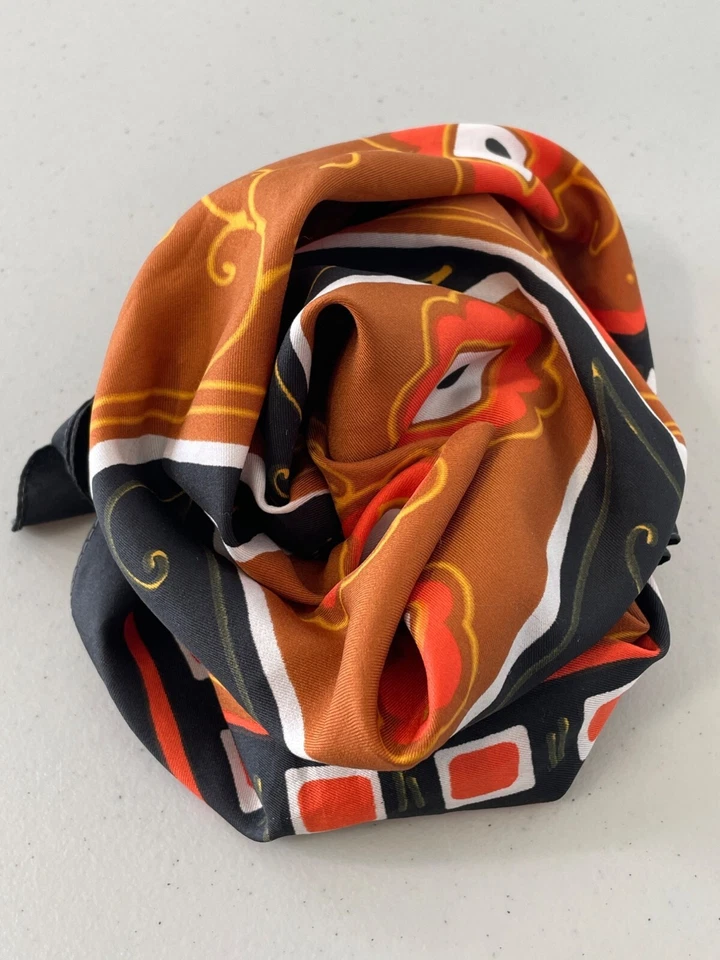 Bufanda Cuadrada Trevi Vintage Talla Única Tela Ligera Estampado Geométrico Bohemio Foto 2 de 4