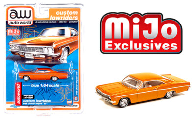 Auto World 1:64 1966 Orange Chevy Impala SS Custom Lowriders Model CP7659-P3