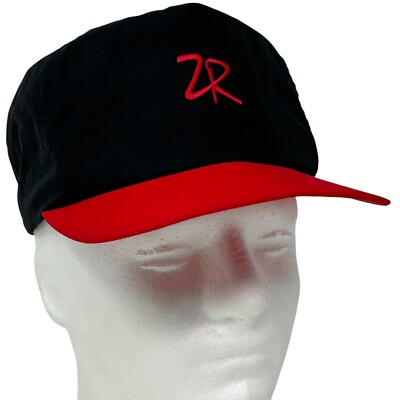 80s90s Because It's There イヤーフラップキャップ黒×赤 Vintage 90s ZR Zero Restriction Gore-Tex Hat Cap Golfer Golfing