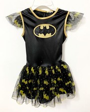 Girls Batgirl Bat Girl Black Gold Tutu Halloween Costume Size 4/5