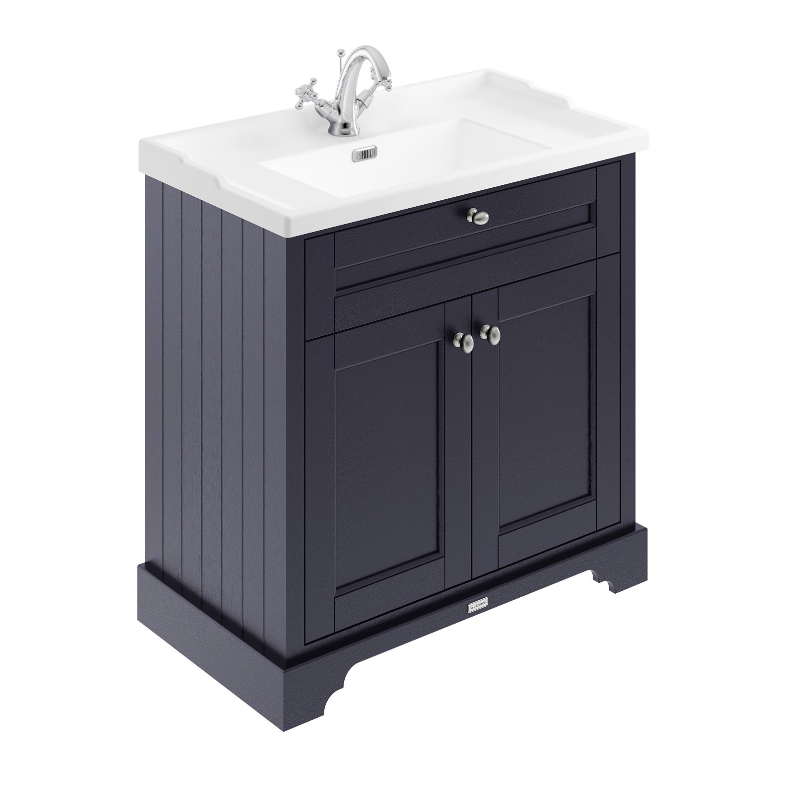Old London 800mm Floor Standing Vanity Unit & Basin Twilight Blue Traditional