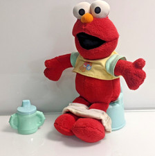 2003 Fisher Price Sesame Street POTTY ELMO doll, cup, toilet, potty pants, talks