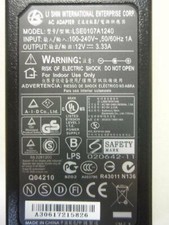 Genuine LI SHIN LSE0107A1240 AC Adapter 100-240V 50-60Hz 1A 12V 3.33A