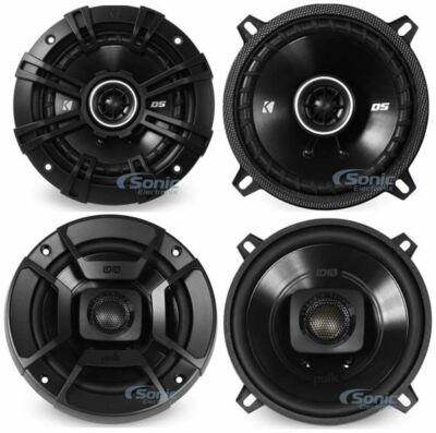 Polk Audio 5.25'' 300W Speakers w/ Kicker 5.25'' Speakers Marine Audio Package
