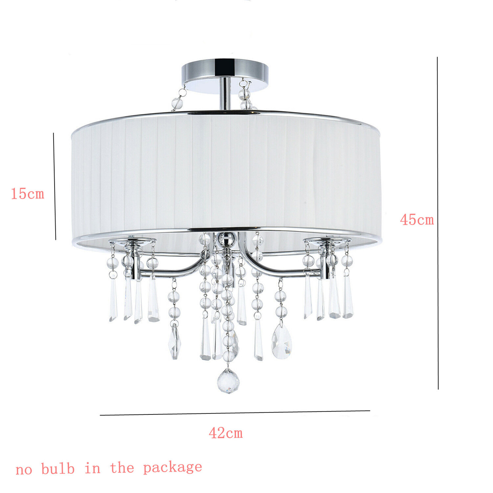 Modern Crystal Chandelier Drum Shade Hanging Lamp Fixture Pendant