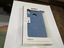 T Mobile Metro Moto E KICK Dual Layer Protective Kickstand Case NEW Blue
