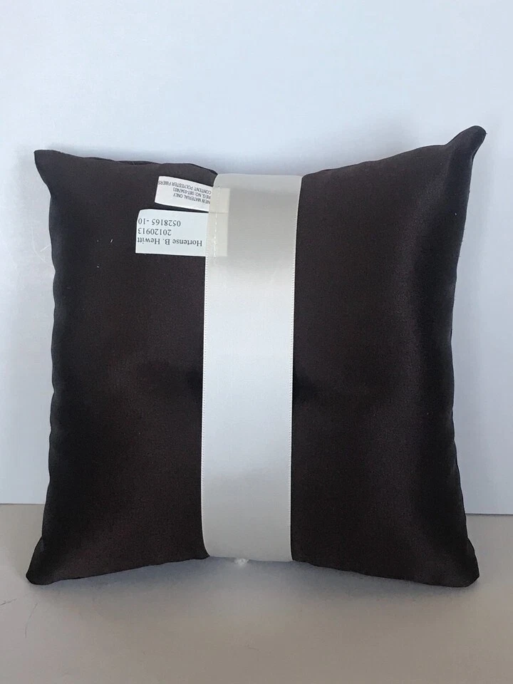 Western Wedding Ring Pillow, Brown, Silver Tone Cowboy Charms - Image 4 of 4