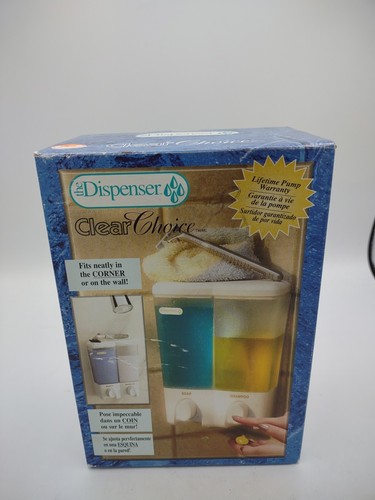 The Dispenser Clear Choice 2 Camere Shampoo Balsamo Doccia Organizer Nuovo