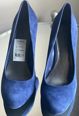 womens blue suede pumps size 9