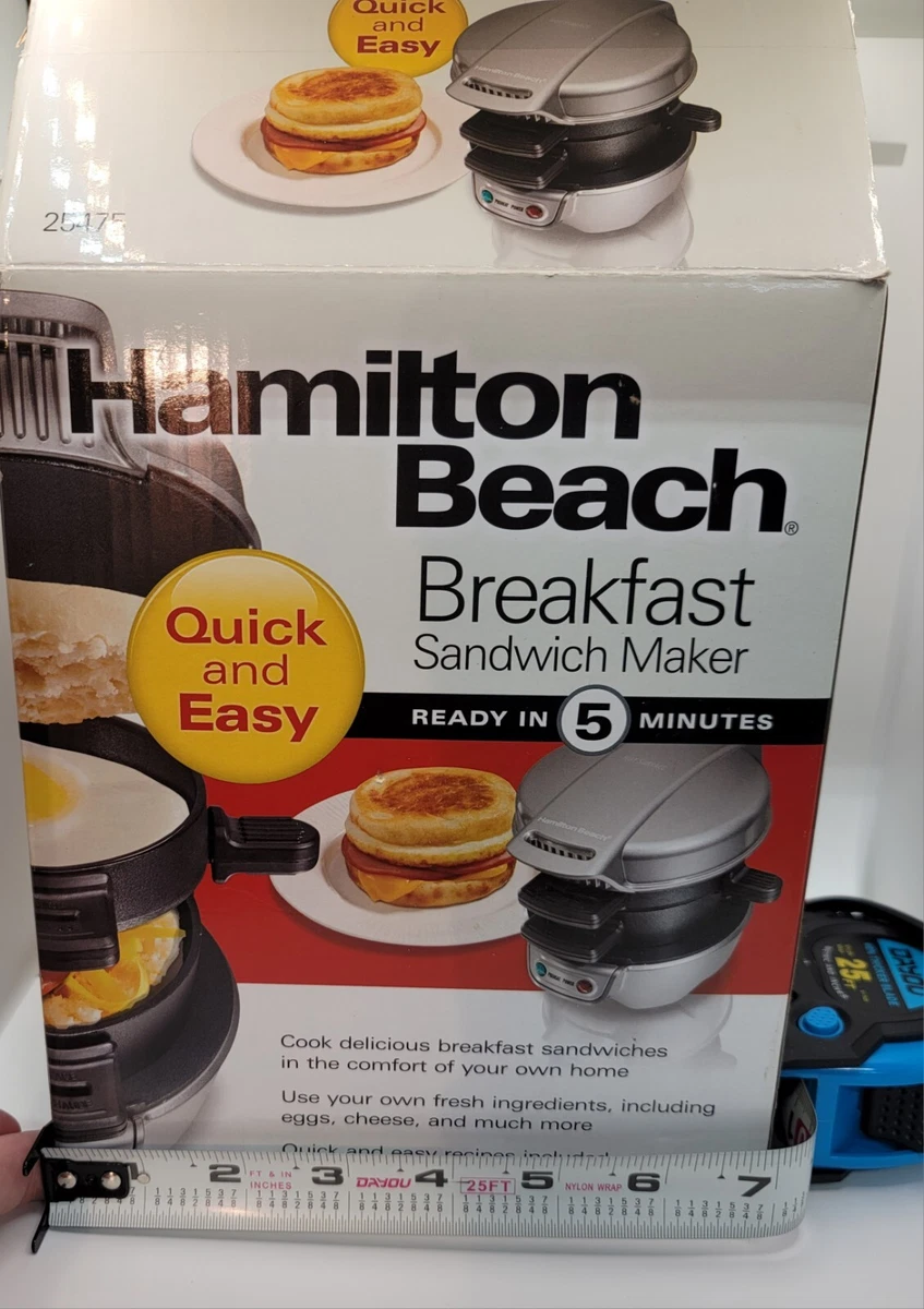 Hamilton Beach Easy Breakfast Egg Muffin Sandwich Maker NEW