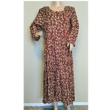 Vintage Ellen Ashley Prairie Dress Sz 10 Floral CottageCore Lined Calico Cotton