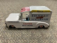  Vintage 1950's Japan Tin Friction Delicious Ice Cream Truck