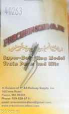 Precision Scale O #40263 Whistle, Single Chime Tall (Brass Casting)