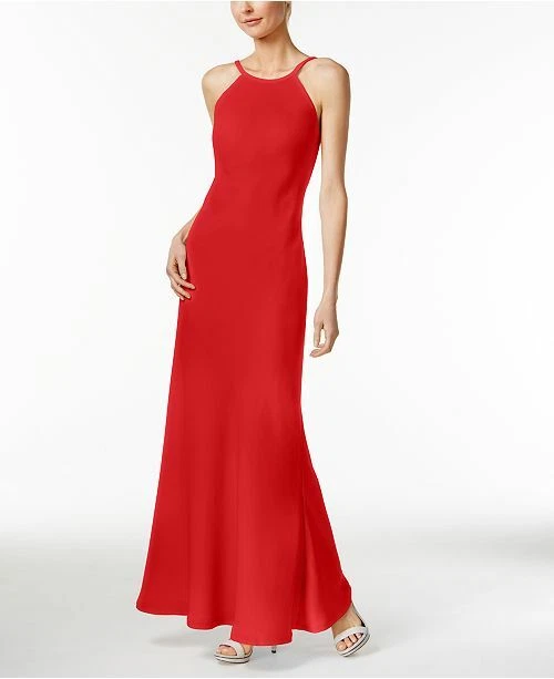 Calvin klein crepe halter clearance dress