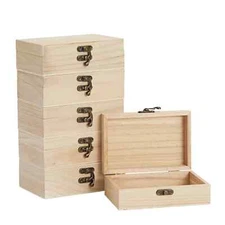 LONG XIN SERIES 6 Pcs Wood Box 10x6x5cm/3.9''x2.4''x2.0''.
