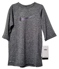 Nike Boys' Half Sleeve Hydro Rash Guard Heather Gray T-Shirt Size X-Large