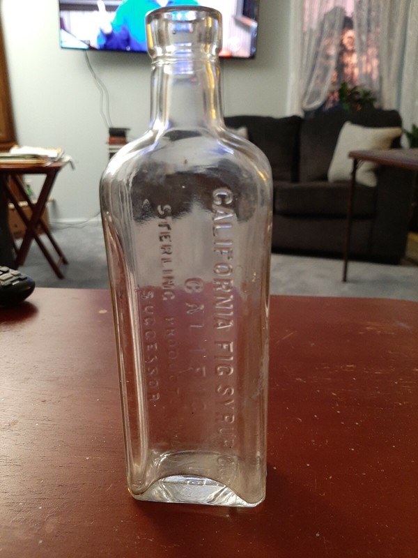 CALIFORNIA FIG SYRUP CO. EMPTY CLEAR GLASS BOTTLE-SUCCESSOR-CALIFIG-SFH