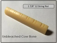 GeetarGizmos UNBLEACHED BONE NUT made for 12 String Guitar - UNIVERSAL FIT